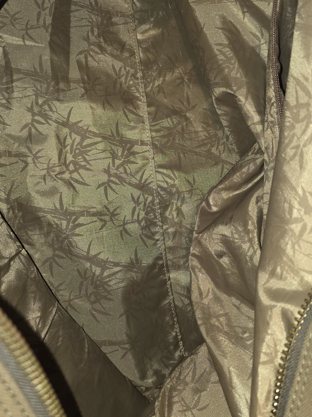 Tommy Bahama Olive Green Canvas Duffel with Dark Brown Leather Trim